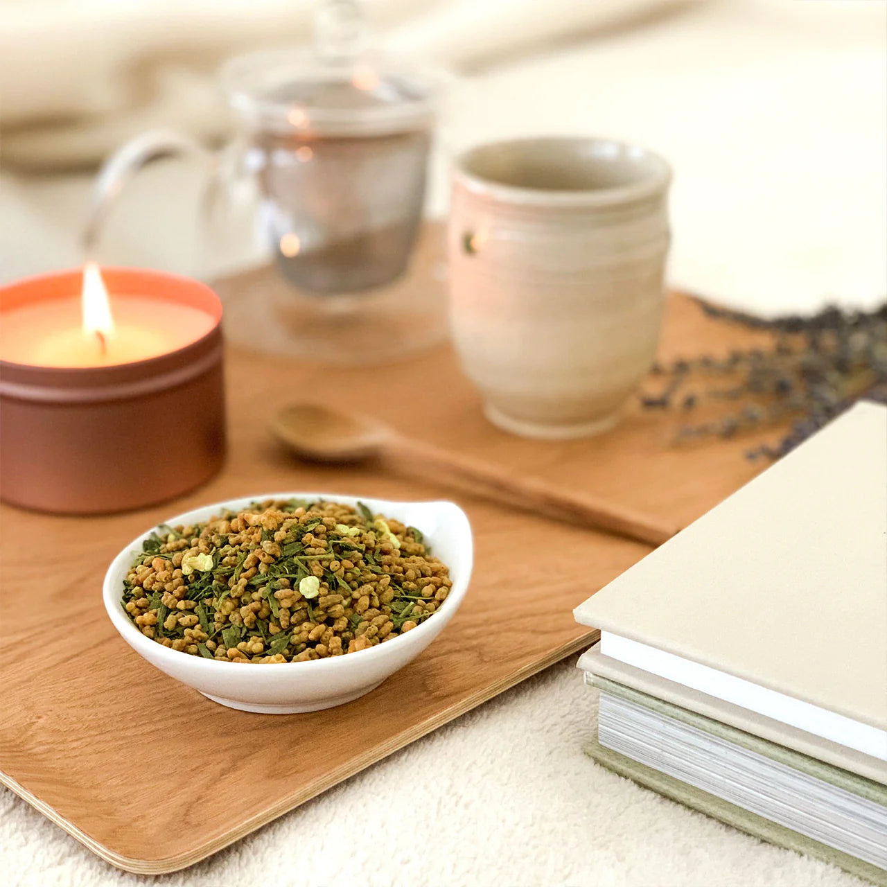 Organic Genmaicha – Japanese Green Tea with Roasted Rice. Distributed by Veridian Brews